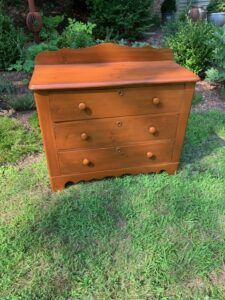 Three Drawer antique Honey finished Pine chest