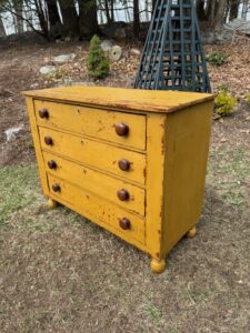 Antique wood Mustard finish chest