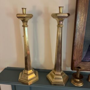 Antique Tall Brass Candlesticks