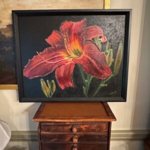 Day Lily vintage oil painting